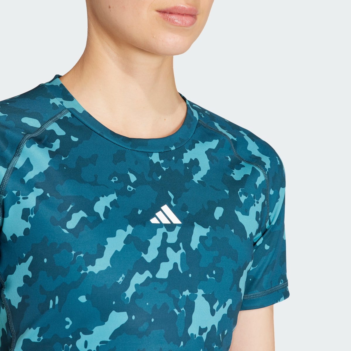 Adidas Techfit Camo Print Crop Training Tee. 7