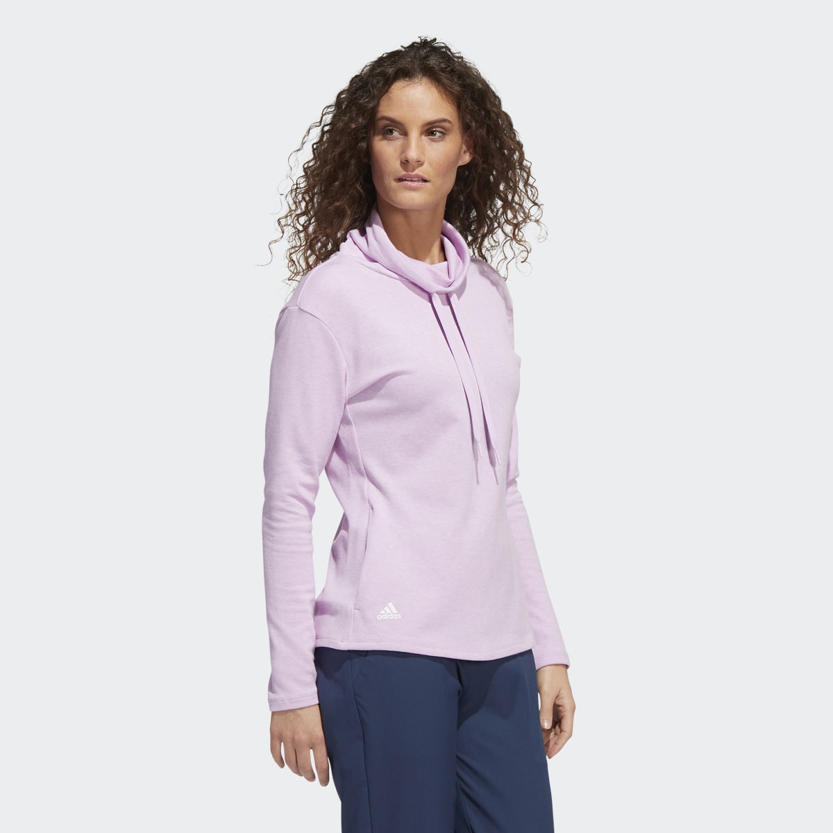 Adidas Mélange High Mock Golf Pullover. 4