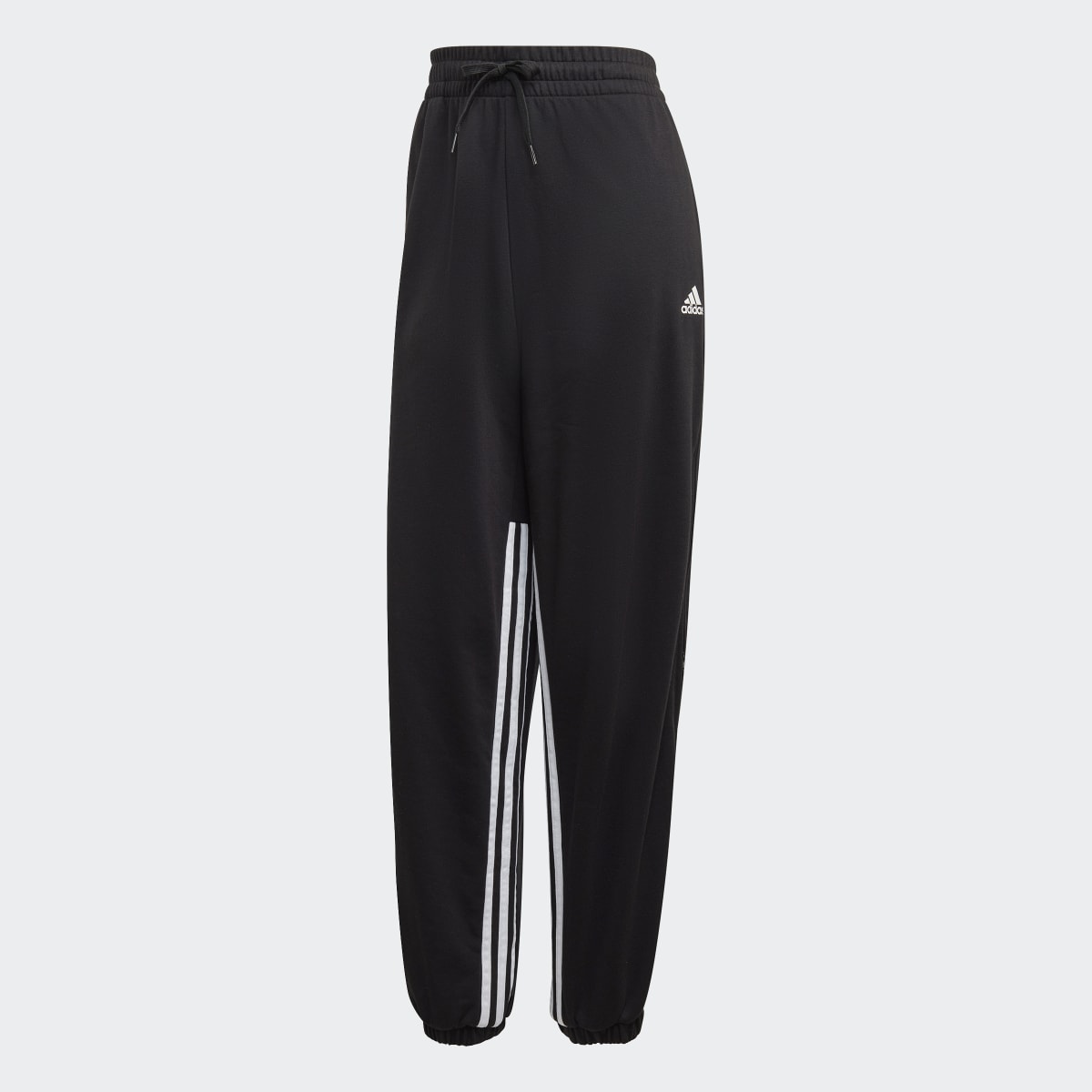 Adidas Pantaloni jogger Hyperglam 3-Stripes Oversized Cuffed with Side Zippers. 4