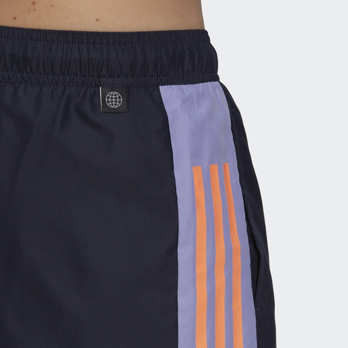 Adidas Short Length Colorblock 3-Stripes Swim Shorts. 6