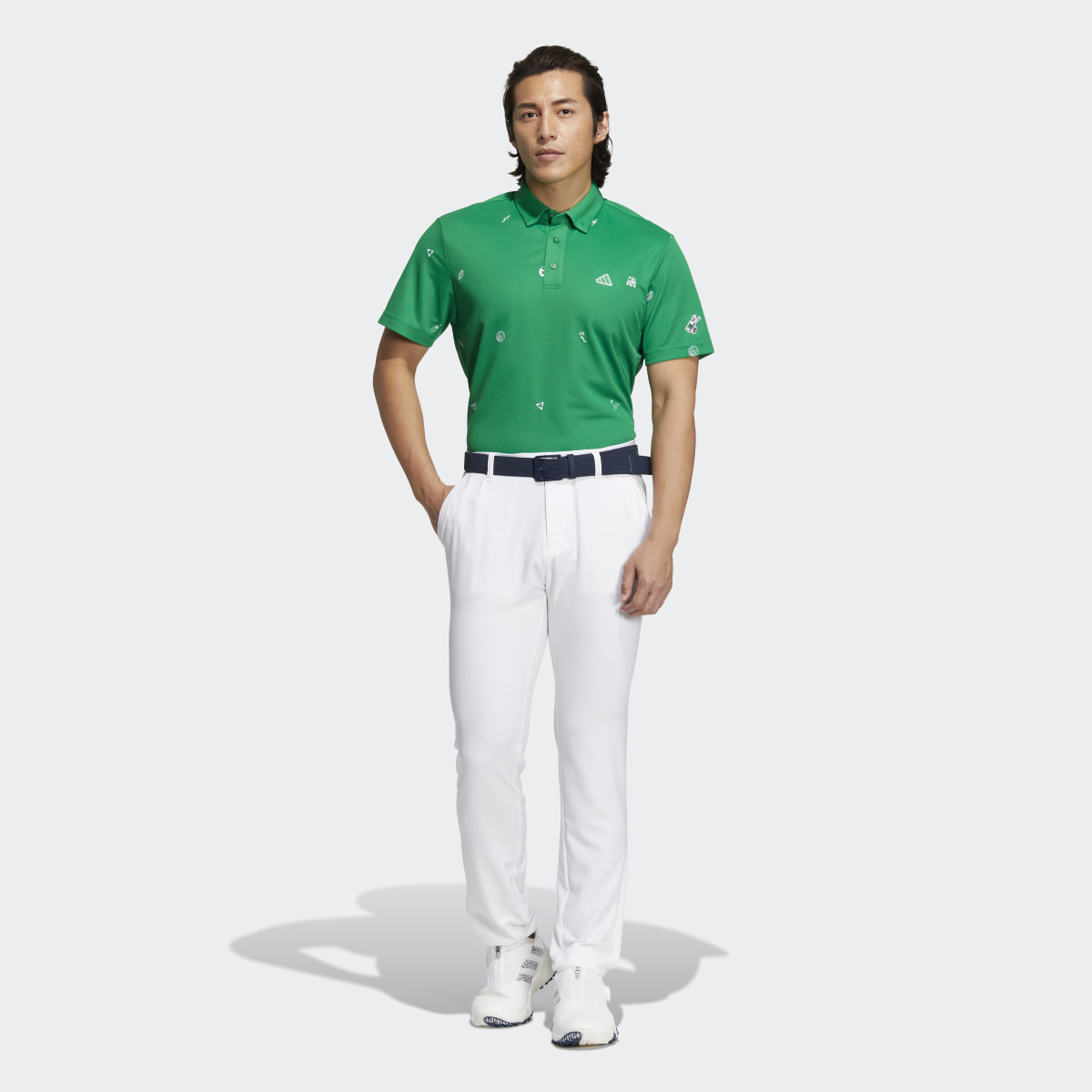 Adidas Play Green Monogram Polo Shirt. 6