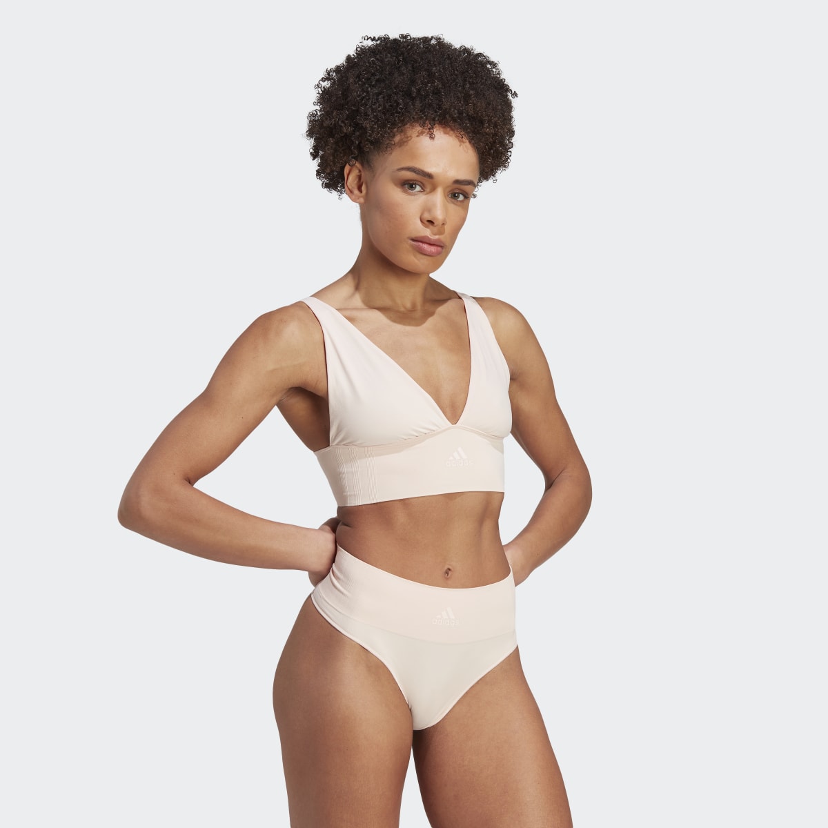 Adidas Active Seamless Micro Stretch Long Line Plunge Lounge Bra. 4