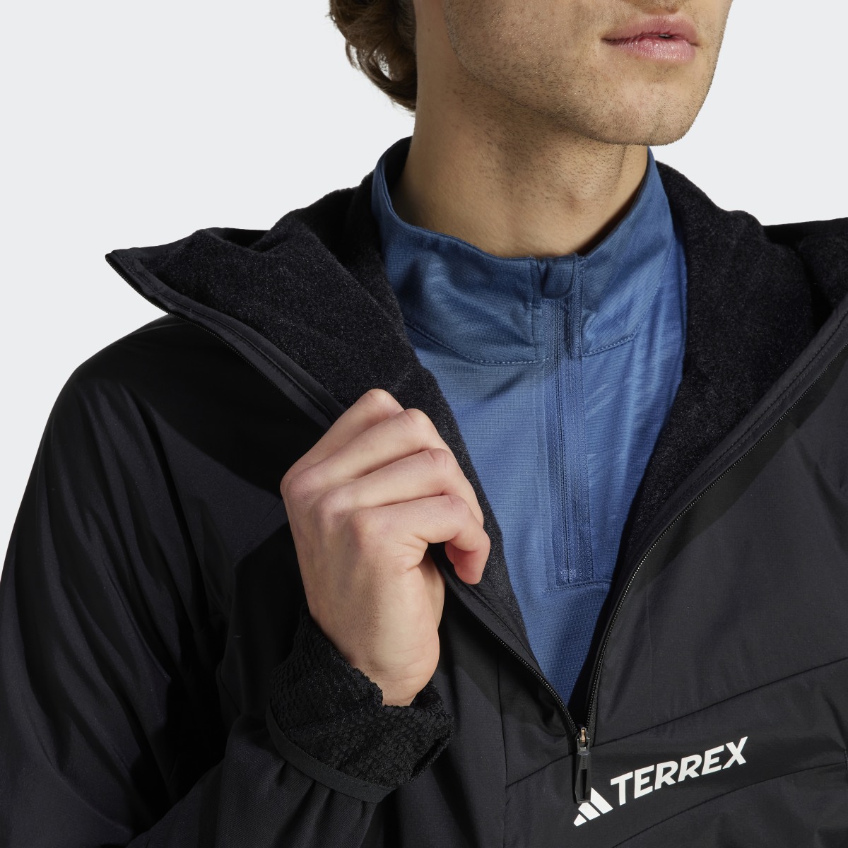 Adidas Techrock Ultralight 1/2-Zip Hooded Fleece Jacket. 7