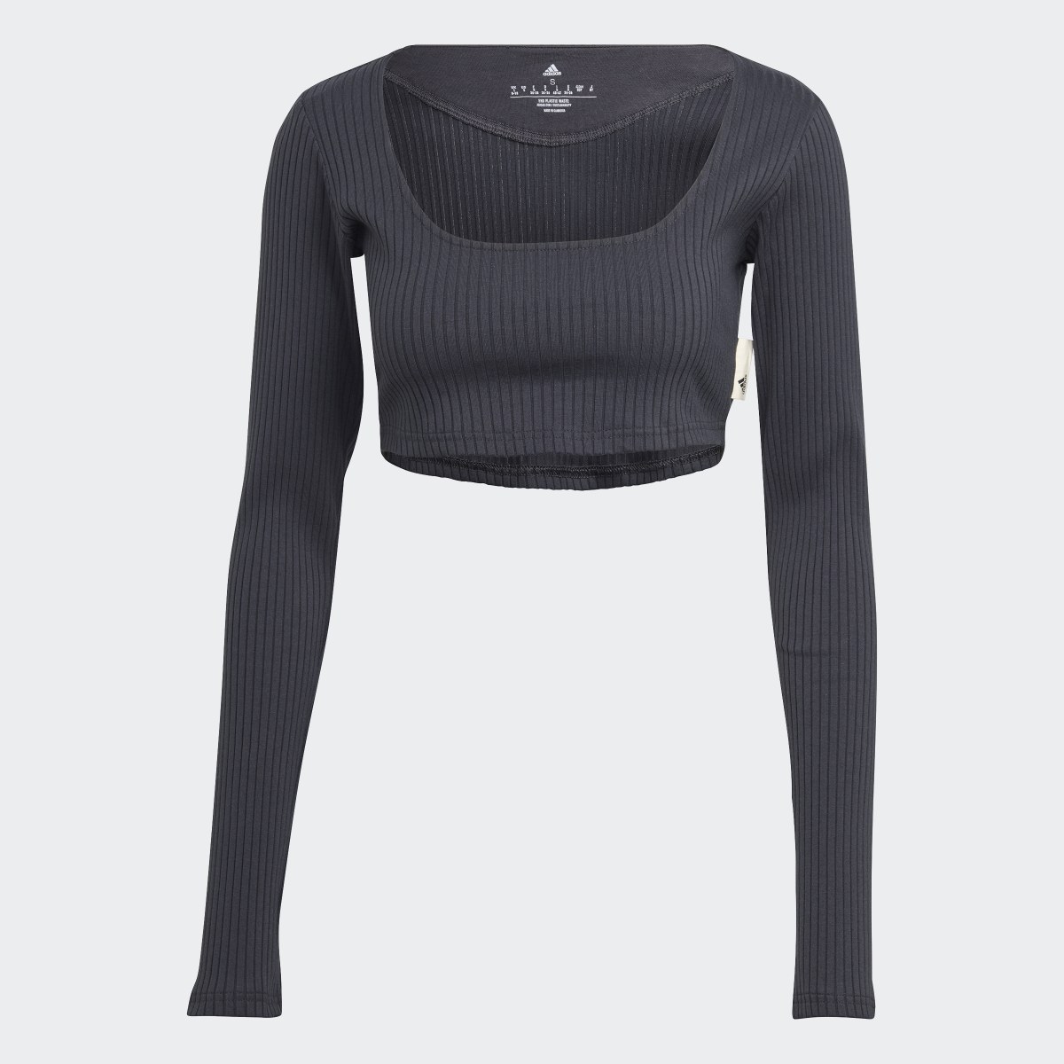 Adidas Studio Lounge Ribbed Cropped Long-Sleeve Top. 5