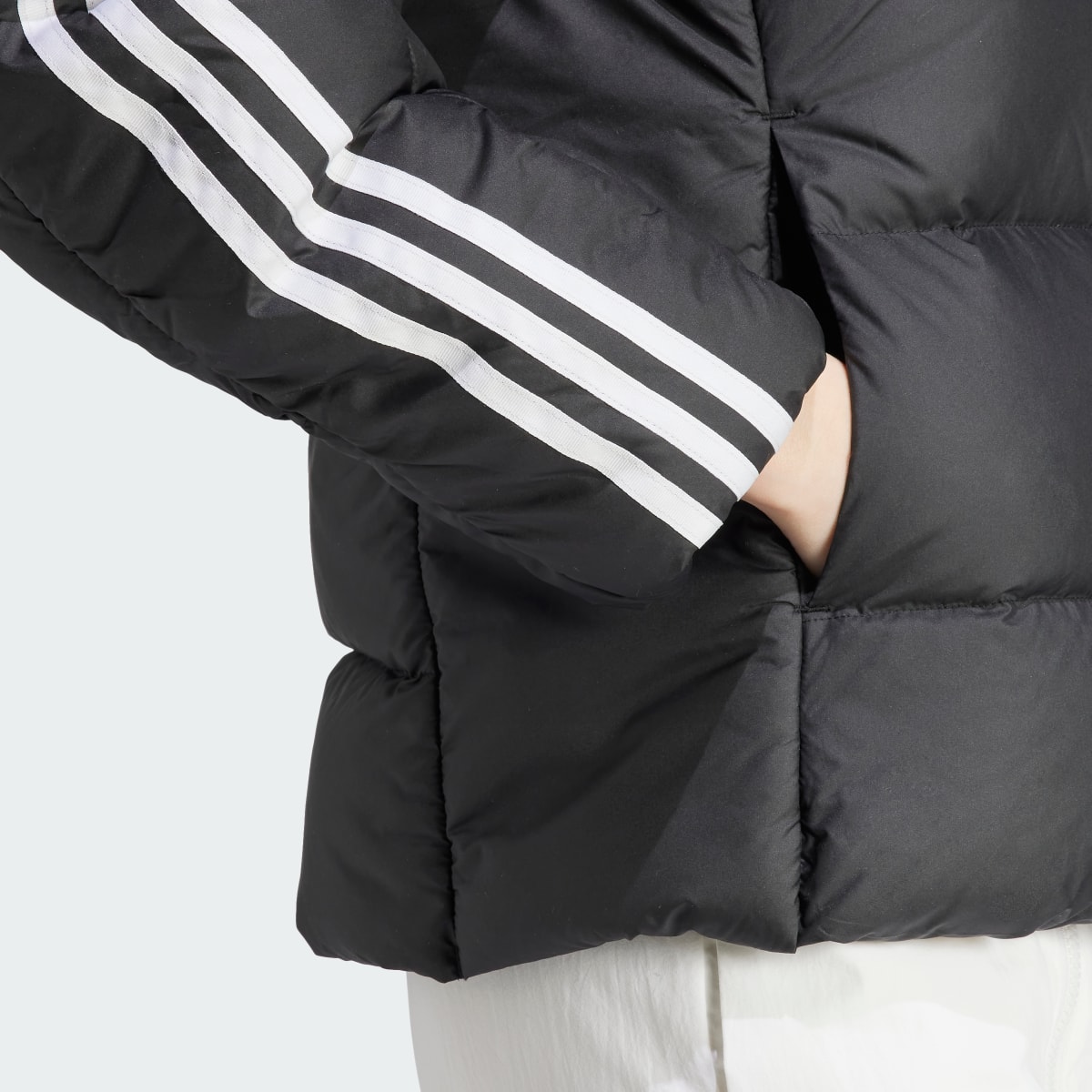 Adidas Essentials 3-Stripes Mid Down Hooded Jacket. 7
