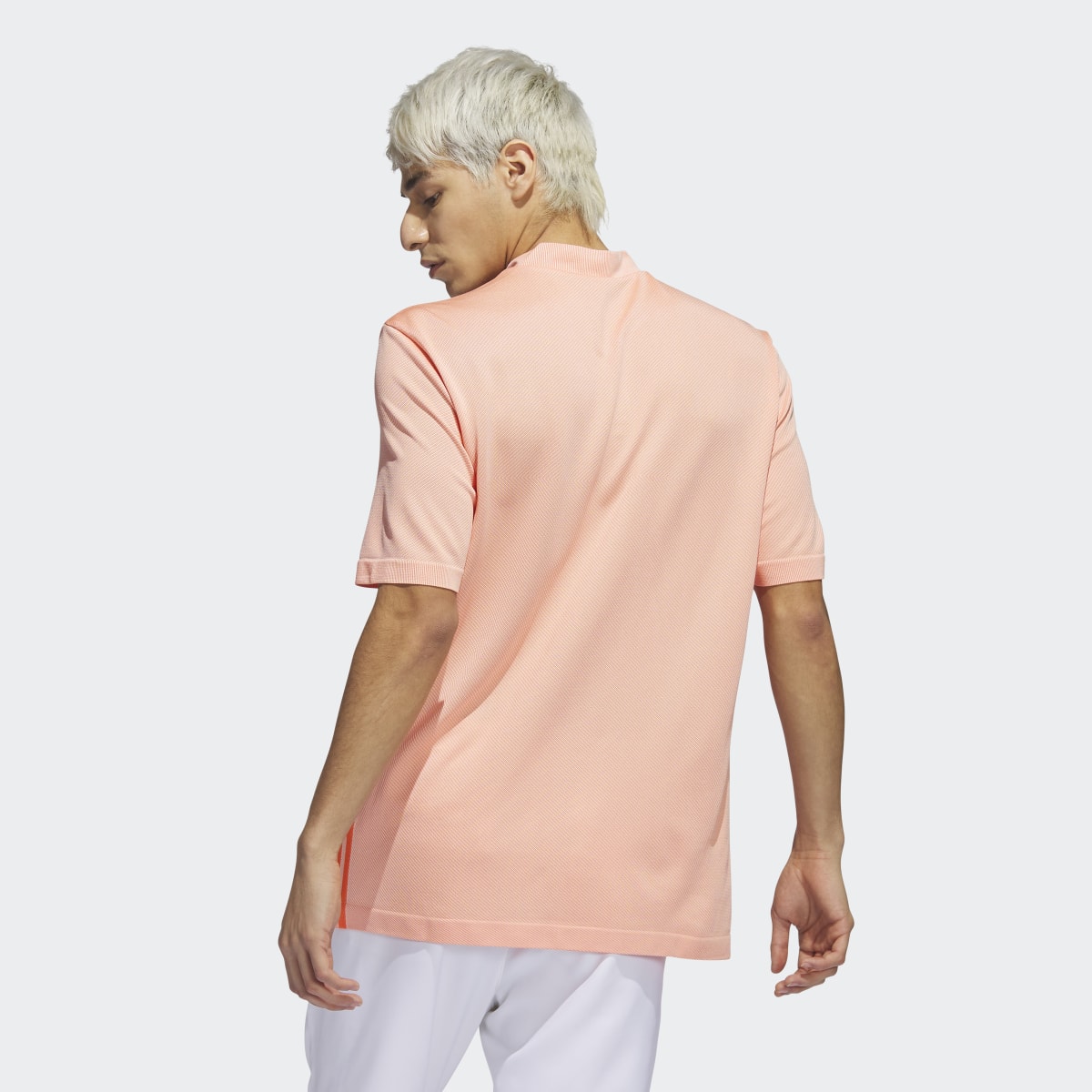 Adidas Made To Be Remade Henry Neck Seamless Golf Shirt. 4