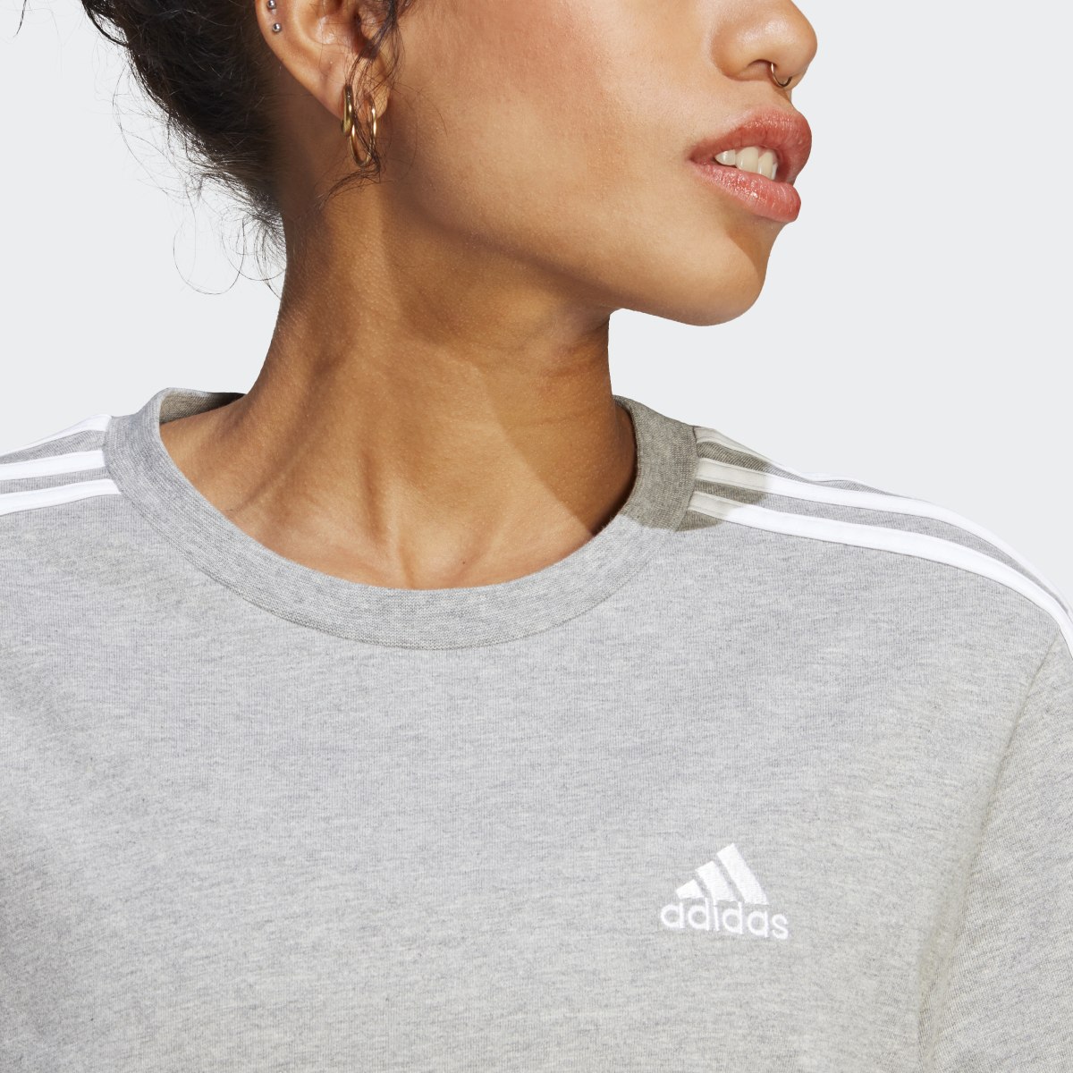 Adidas Essentials 3-Stripes Single Jersey Boyfriend Tee Dress. 6