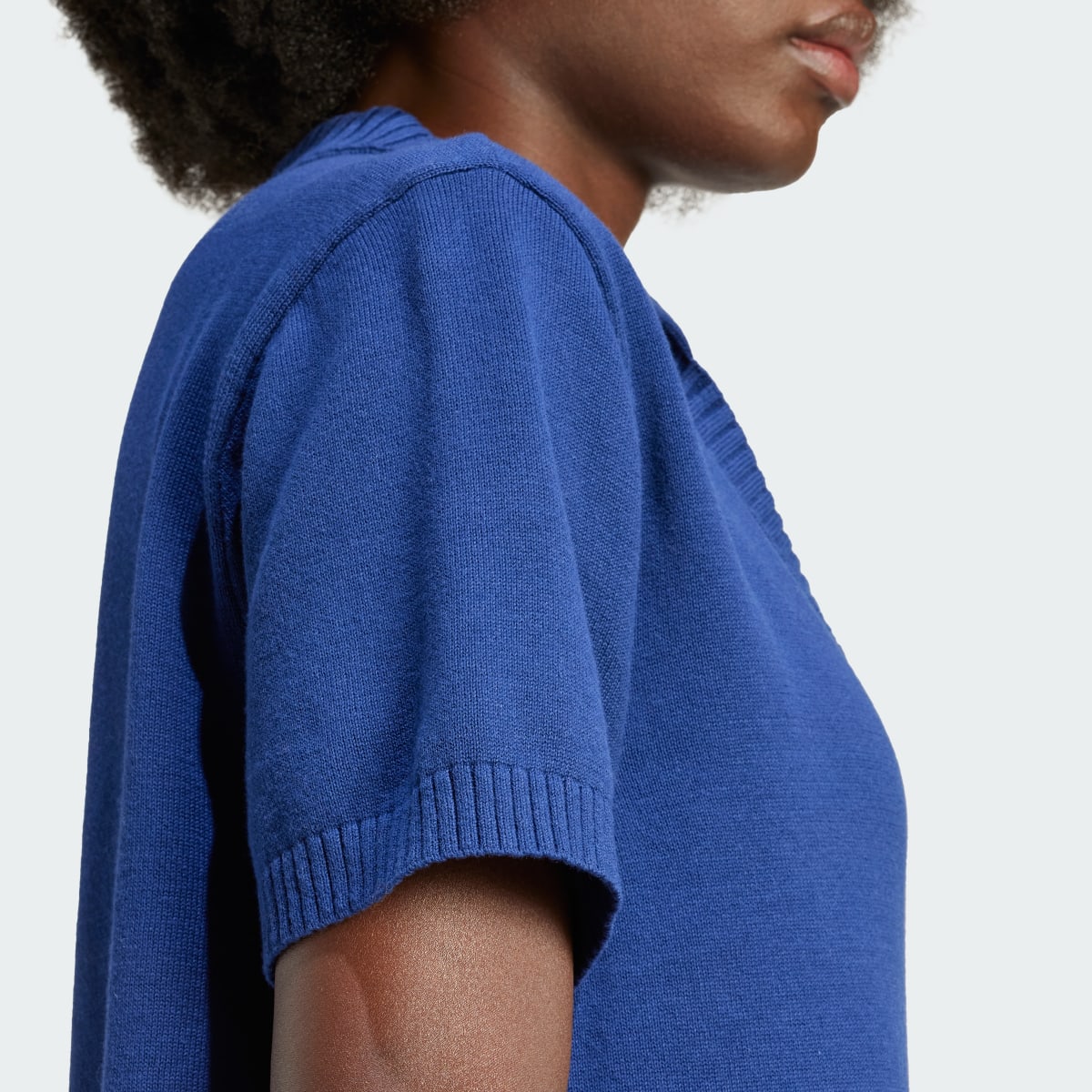 Adidas Premium Essentials Knit Open Polo Shirt. 7