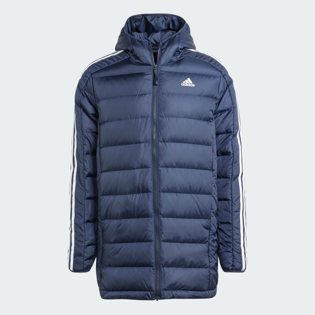 Adidas Essentials 3-Streifen Light Hooded Daunenparka. 5