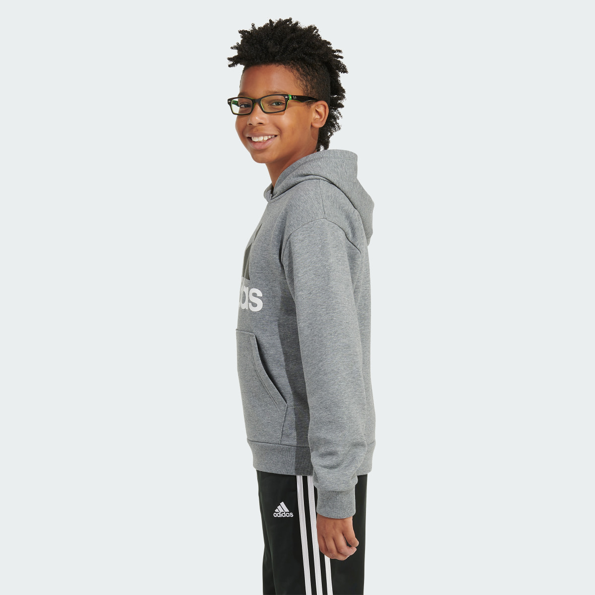 Adidas Long Sleeve Essential Heather Fleece Hoodie. 6