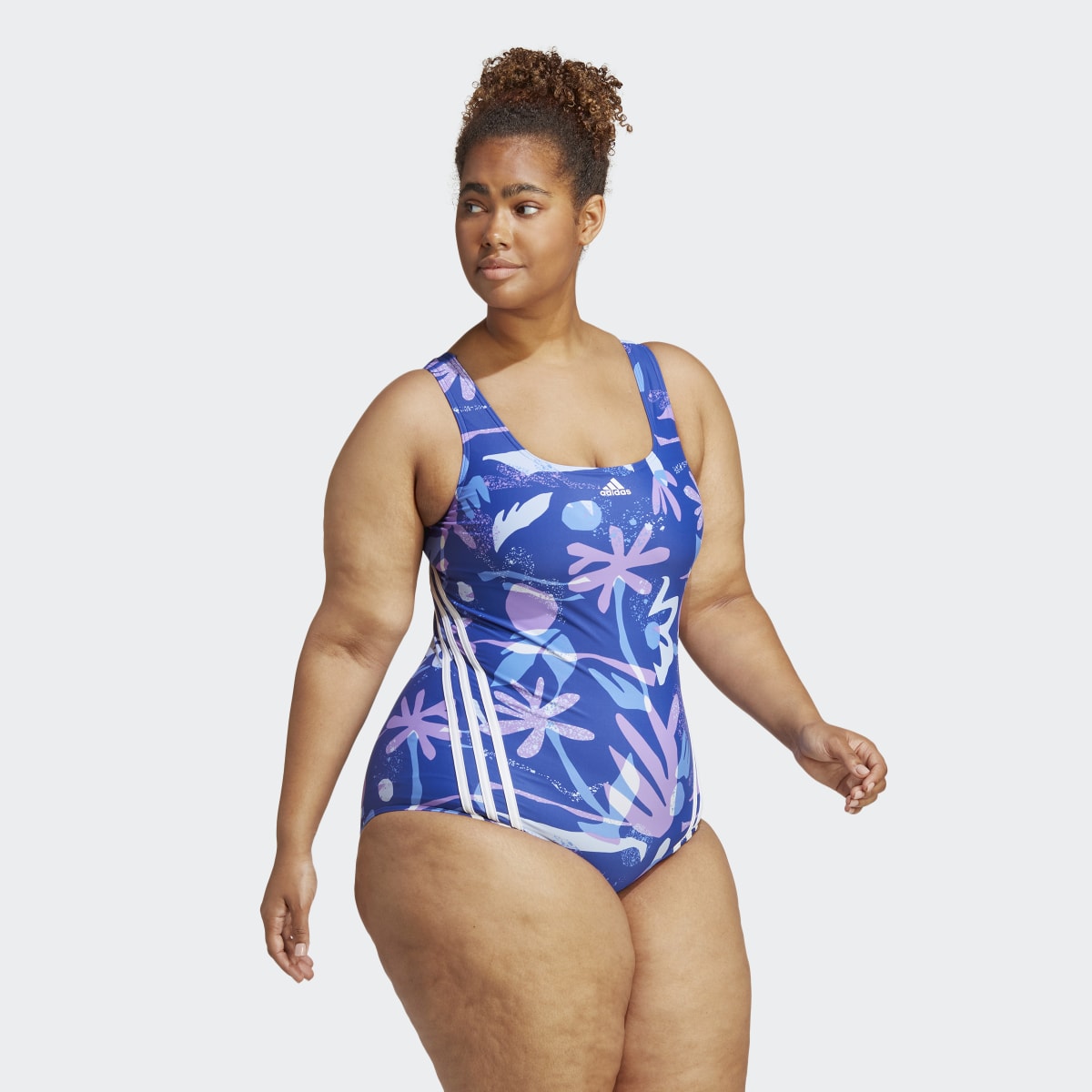 Adidas Costume da bagno Floral 3-Stripes (Curvy). 5