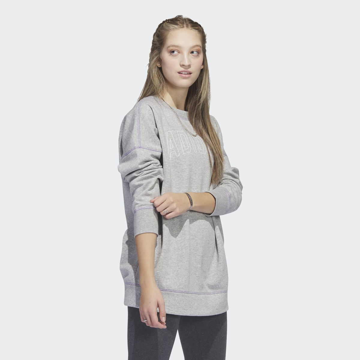 Adidas Sport Statement Boyfriend Crew Sweatshirt. 4