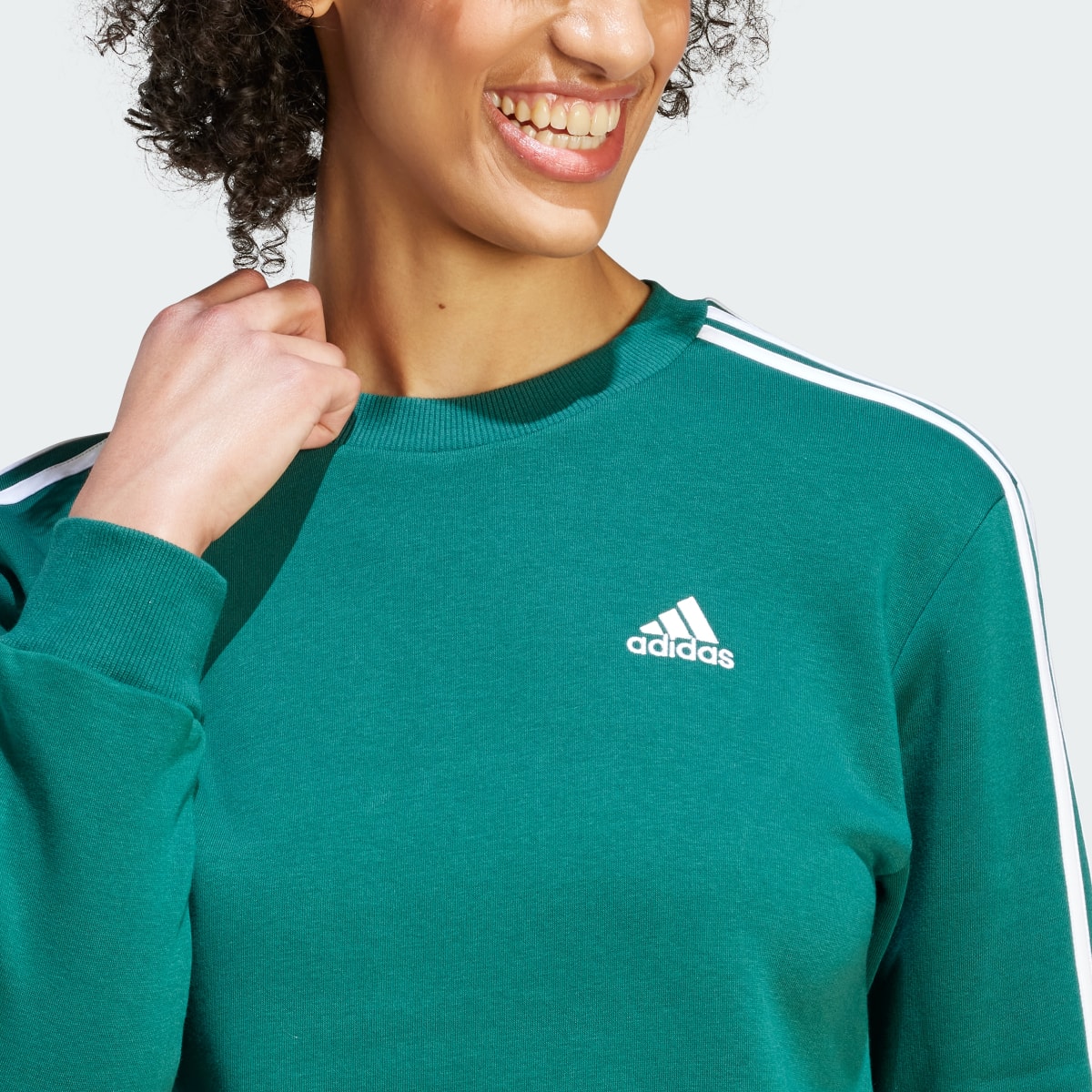 Adidas Essentials 3-Stripes Fleece Sweatshirt. 7