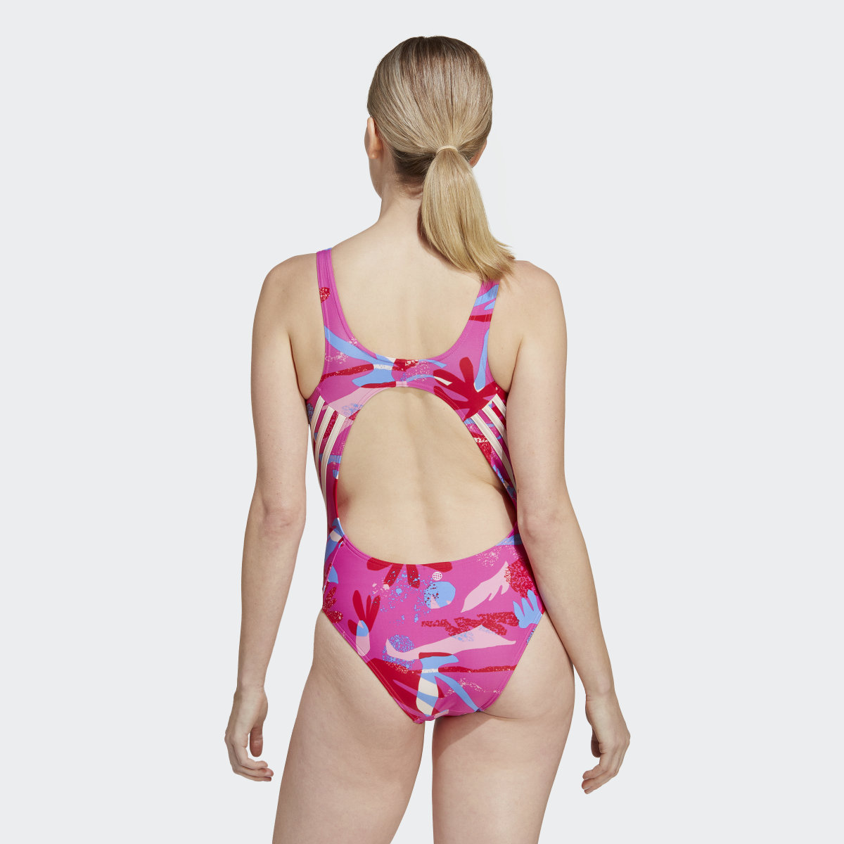 Adidas Floral 3-Stripes Swimsuit. 4
