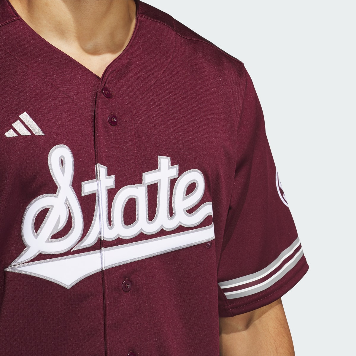 Adidas Mississippi State Reverse Retro Replica Baseball Jersey. 6