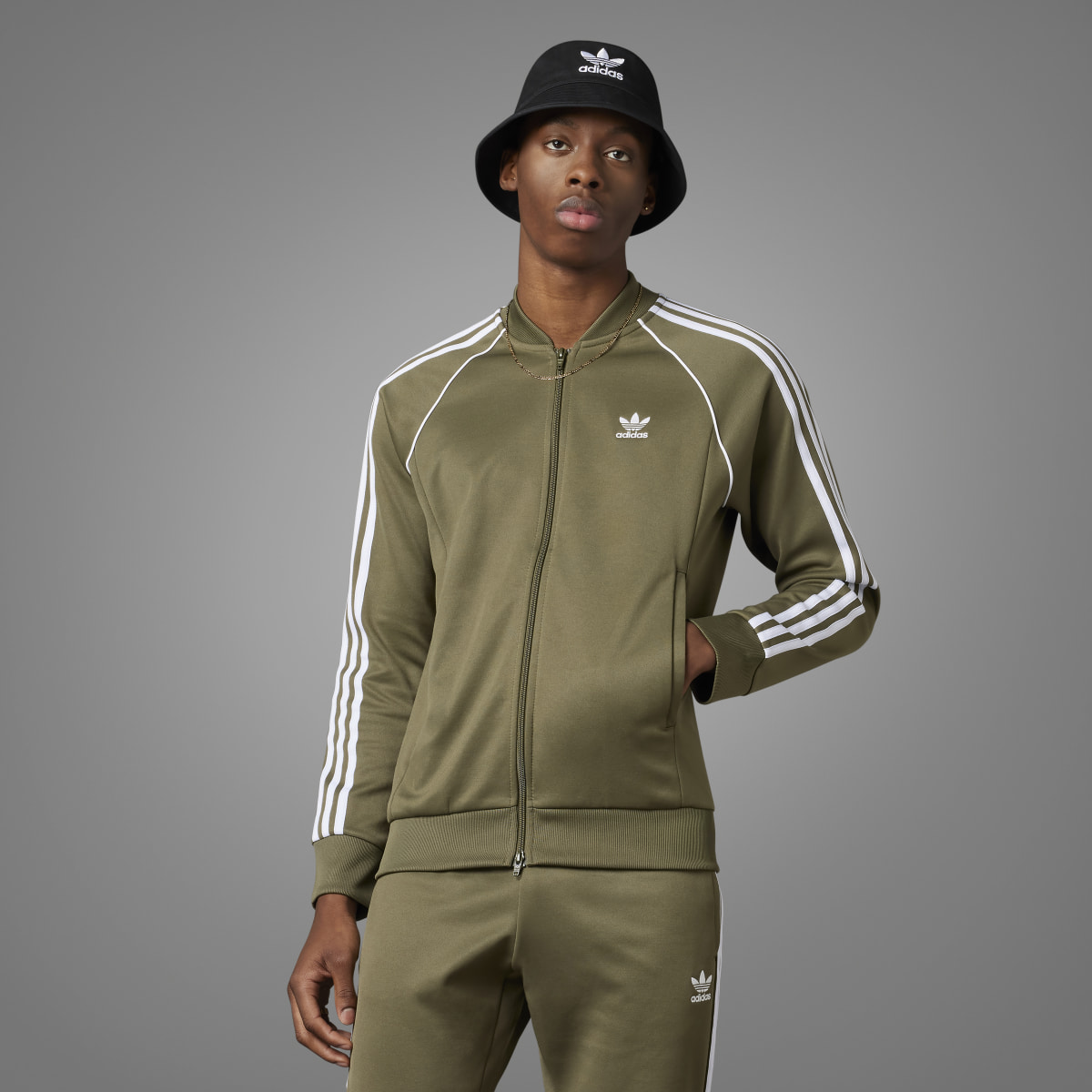 Khaki adidas track top top