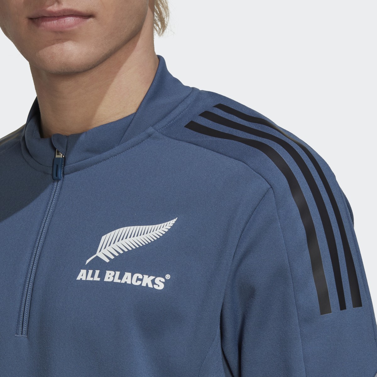 Adidas Camisola de Rugby em Fleece com Fecho 1/4 dos All Blacks. 7