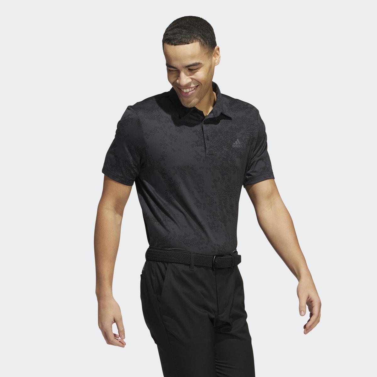 Adidas Jacquard Golf Polo Shirt. 4