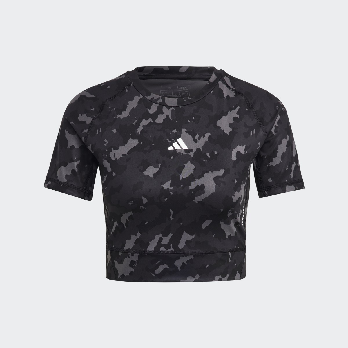 Adidas Techfit Camo Print Crop Training T-Shirt. 5