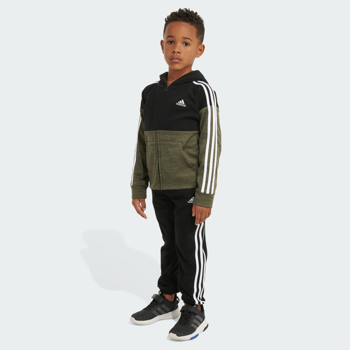 Adidas Two-Piece Fleece Hoodie Mix Jacket Set. 5