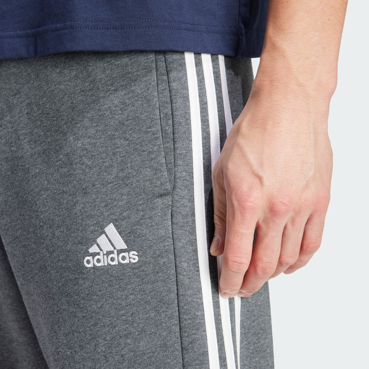 Adidas Essentials 3-Stripes Open Hem Fleece Pants. 6