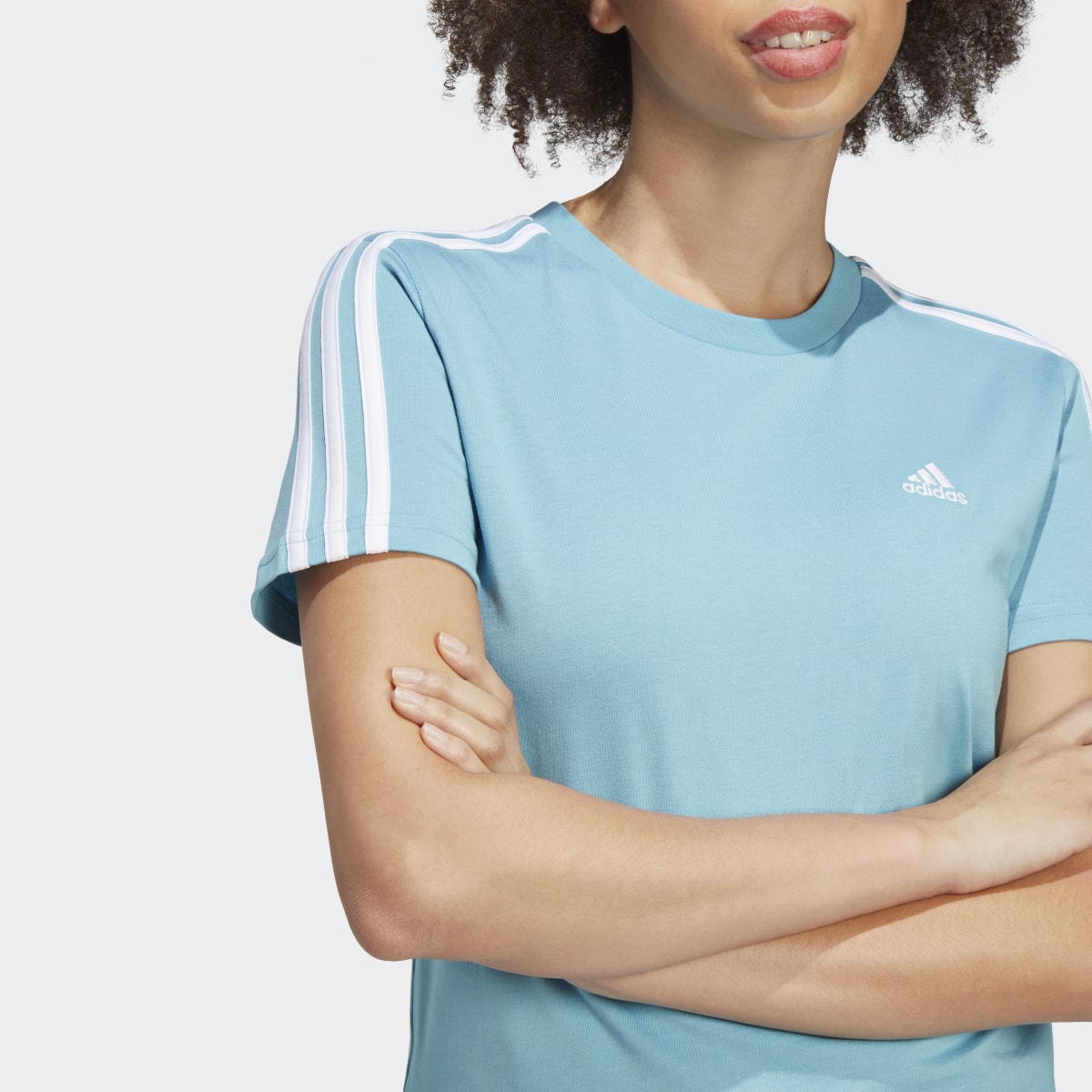 Adidas Essentials Slim 3-Stripes T-Shirt. 6