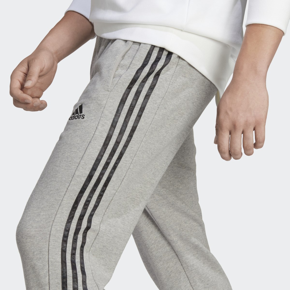 Adidas Essentials French Terry Tapered Elastic Cuff 3-Stripes Pants. 6