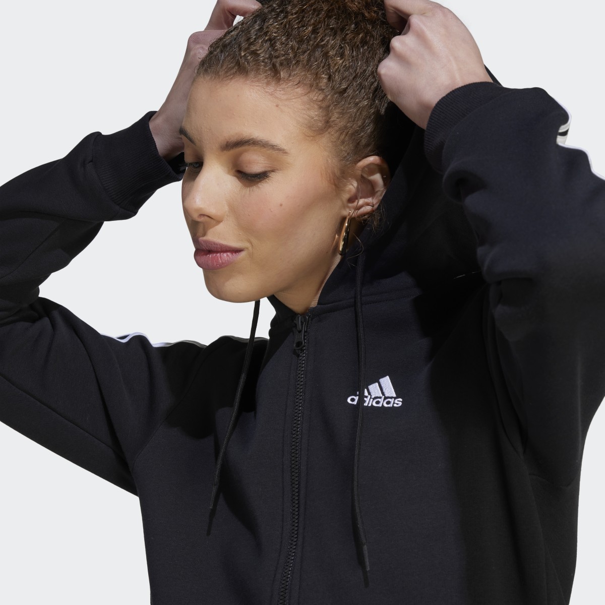 Adidas Essentials 3-Stripes Full-Zip Fleece Hoodie. 6