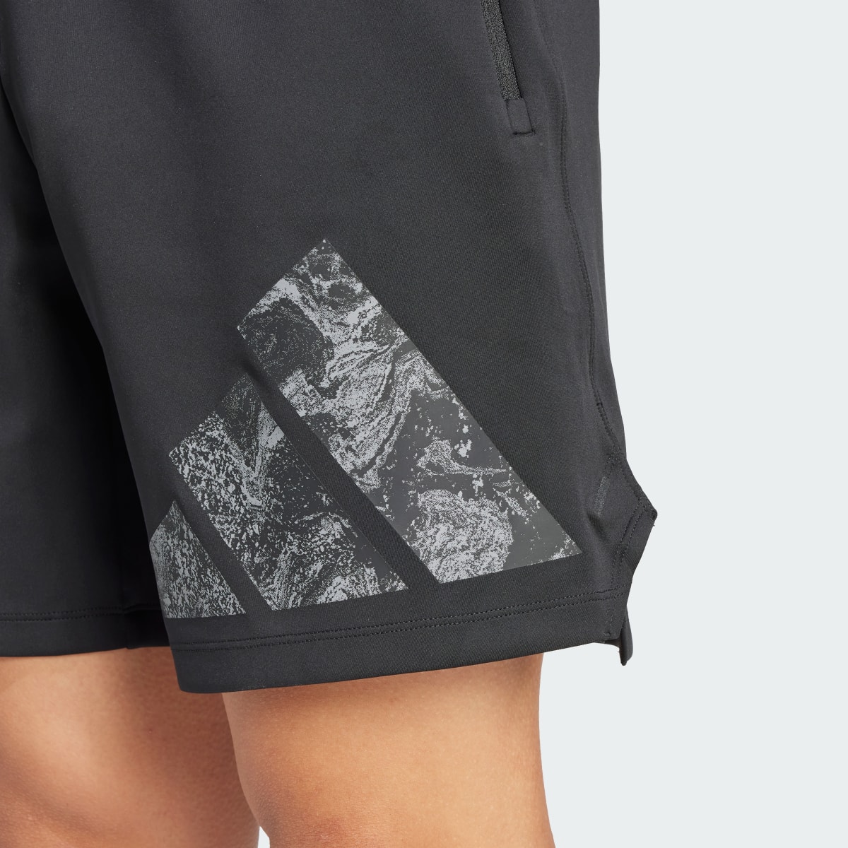 Adidas Workout Logo Knit Shorts. 5