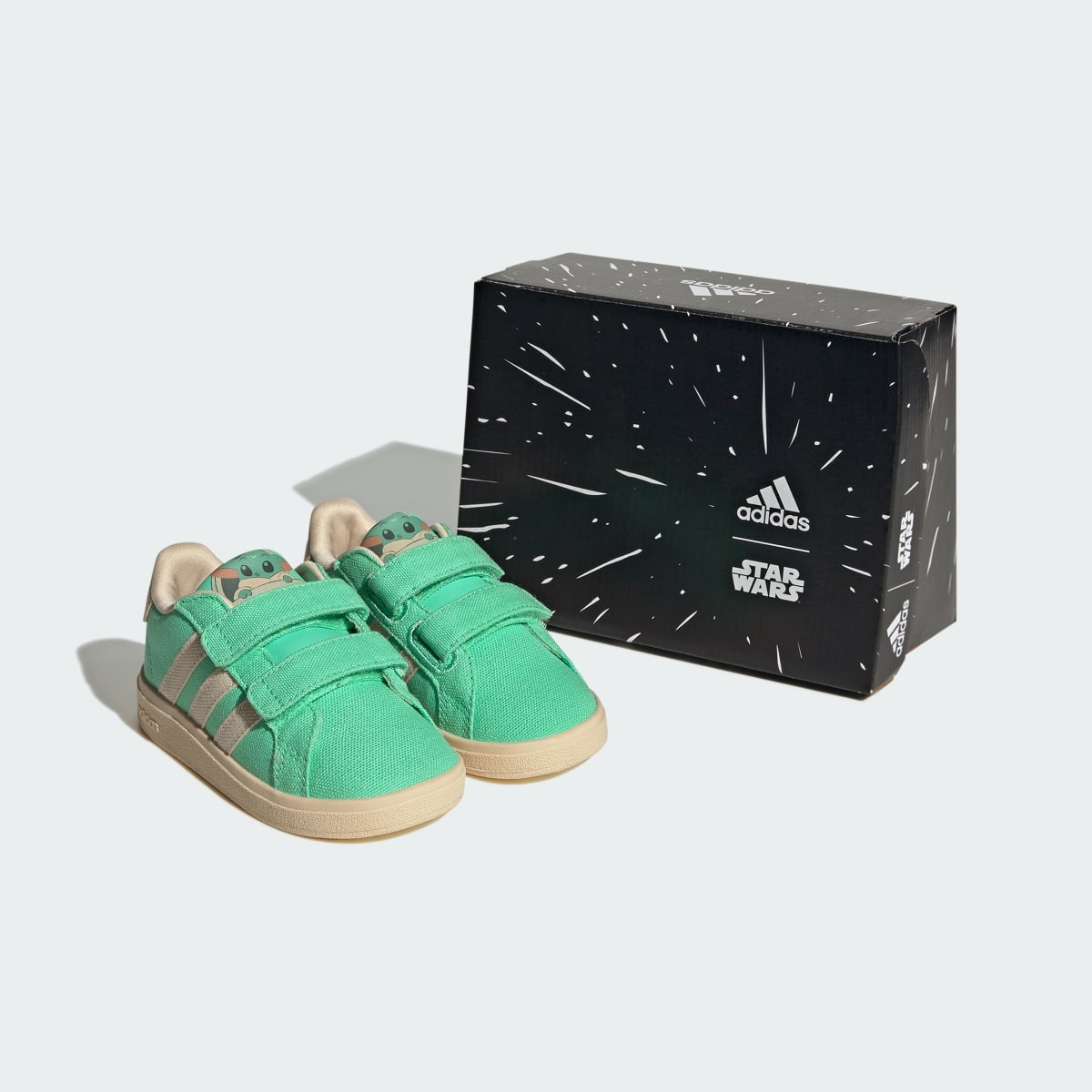 Adidas Grand Court x Disney Grogu Kids Ayakkabı. 10