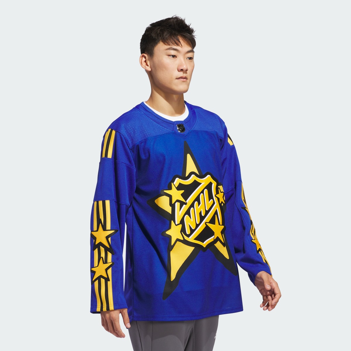 Adidas 2024 NHL All-Star adidas x drew house Blue jersey. 4