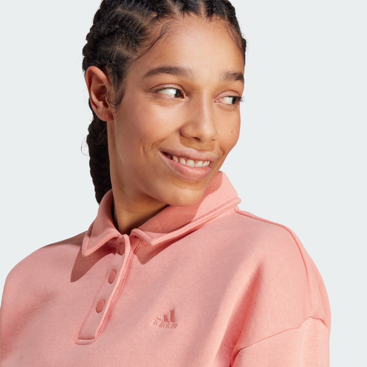 Adidas All SZN Fleece Graphic Polo Sweatshirt. 6