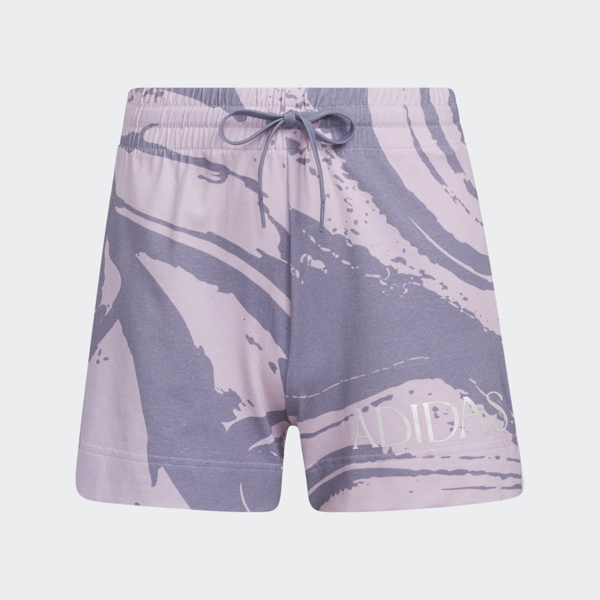 Adidas Soft Luxe Allover Print 3-Stripes Shorts. 4