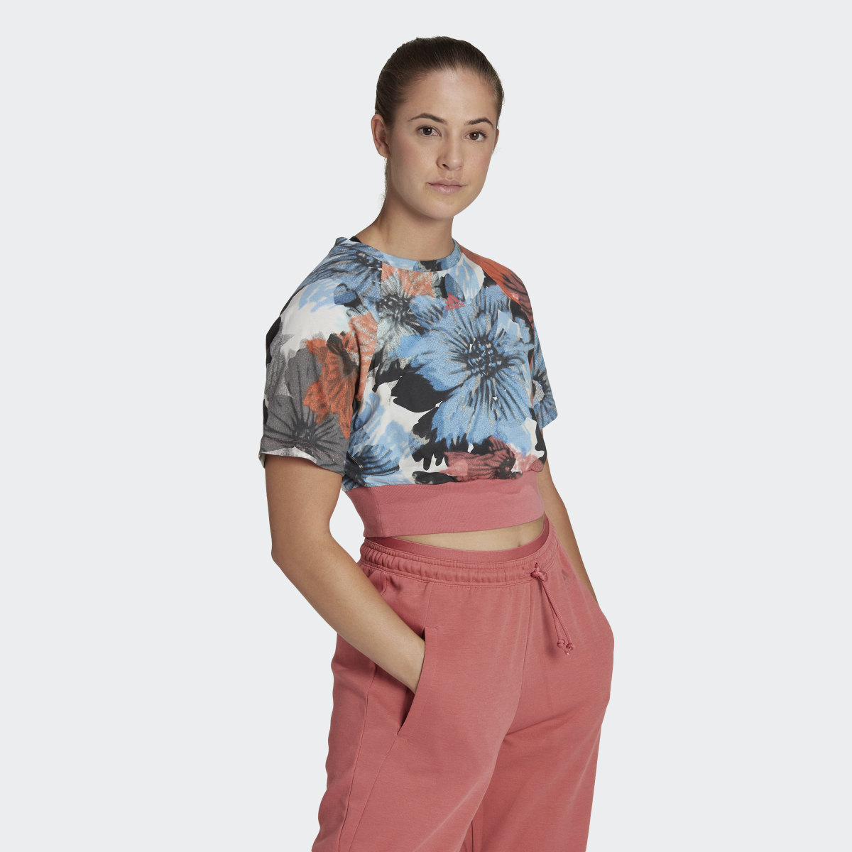 Adidas Allover Print Cropped T-Shirt. 4