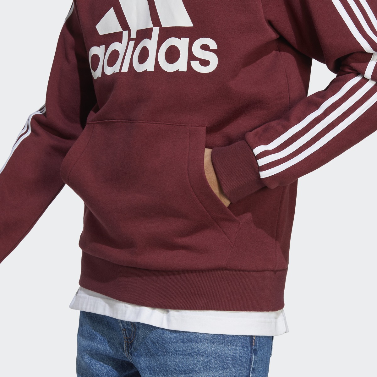 Adidas Felpa con cappuccio Essentials Fleece 3-Stripes Logo. 6