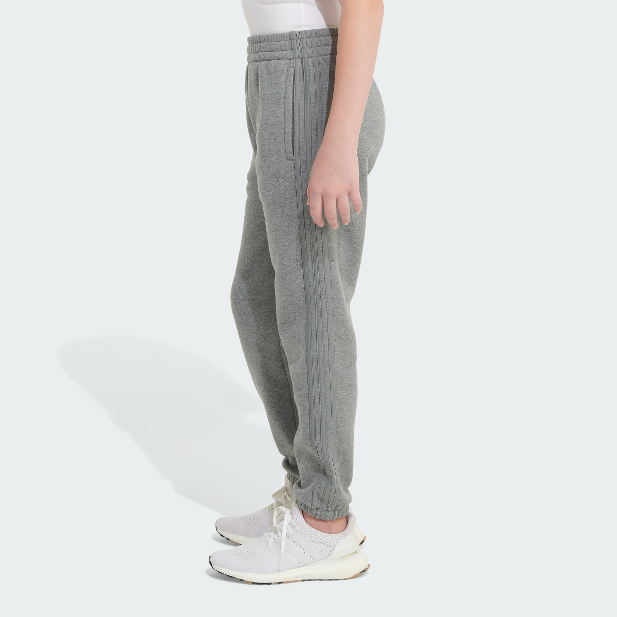 Adidas Elastic Waistband 3-Stripes Cotton Fleece Jogger. 6