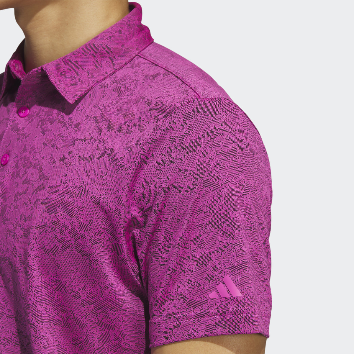 Adidas Textured Jacquard Golf Polo Shirt. 6