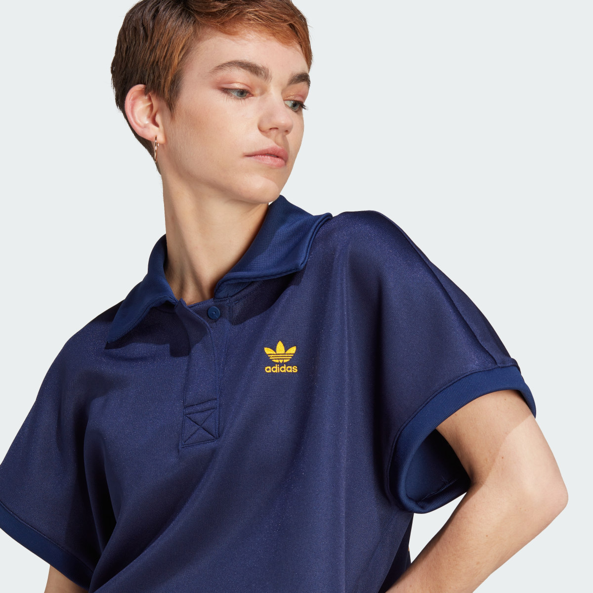 Adidas Adicolor Classics Oversized Crop Polo Tişört. 6