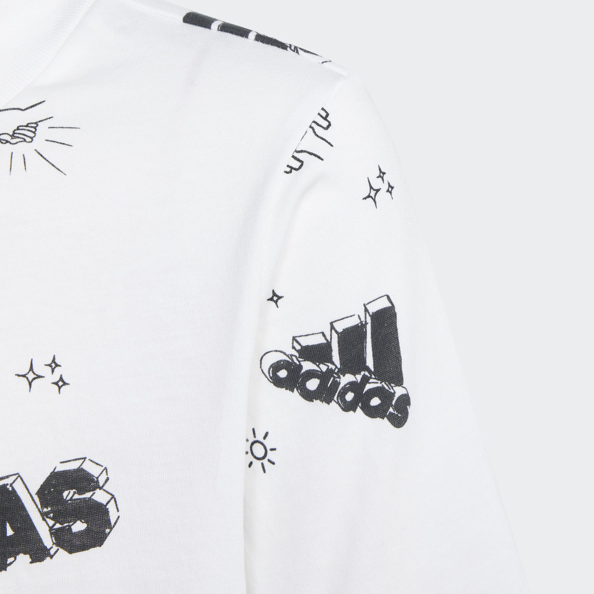 Adidas Brand Love Allover Print Crop T-Shirt Kids. 4