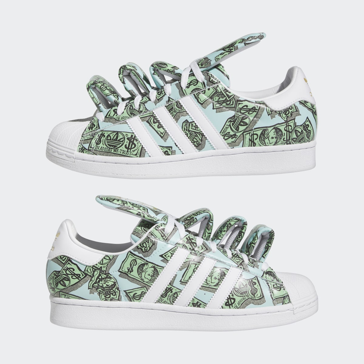 Adidas Chaussure imprimé money Jeremy Scott Superstar. 8