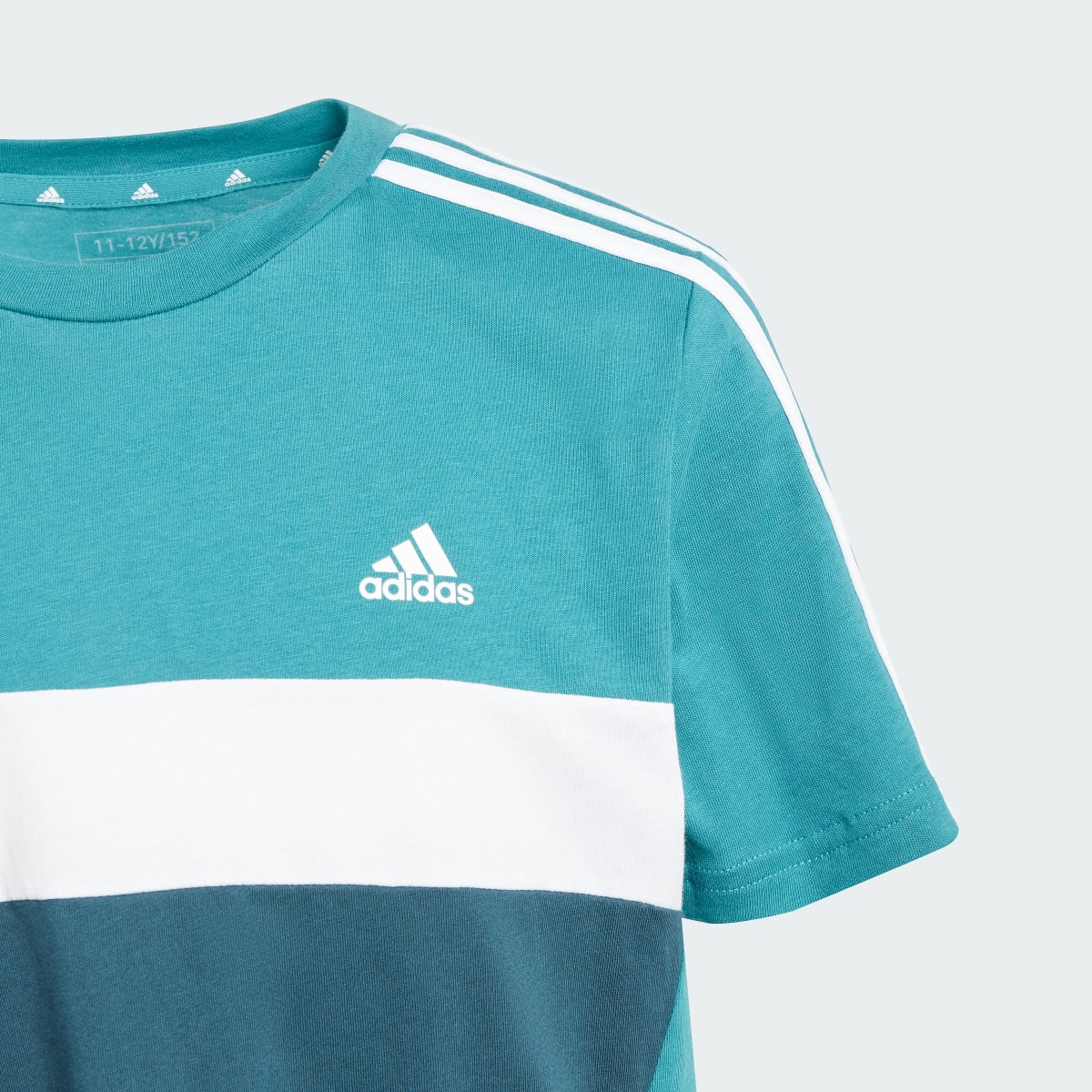 Adidas Playera Tiberio 3 Franjas Colorblock de Algodón para Niños. 5