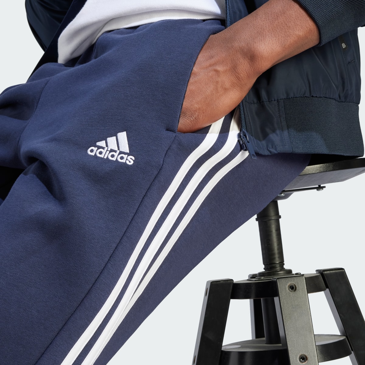 Adidas Essentials 3-Stripes Open Hem Fleece Pants. 5