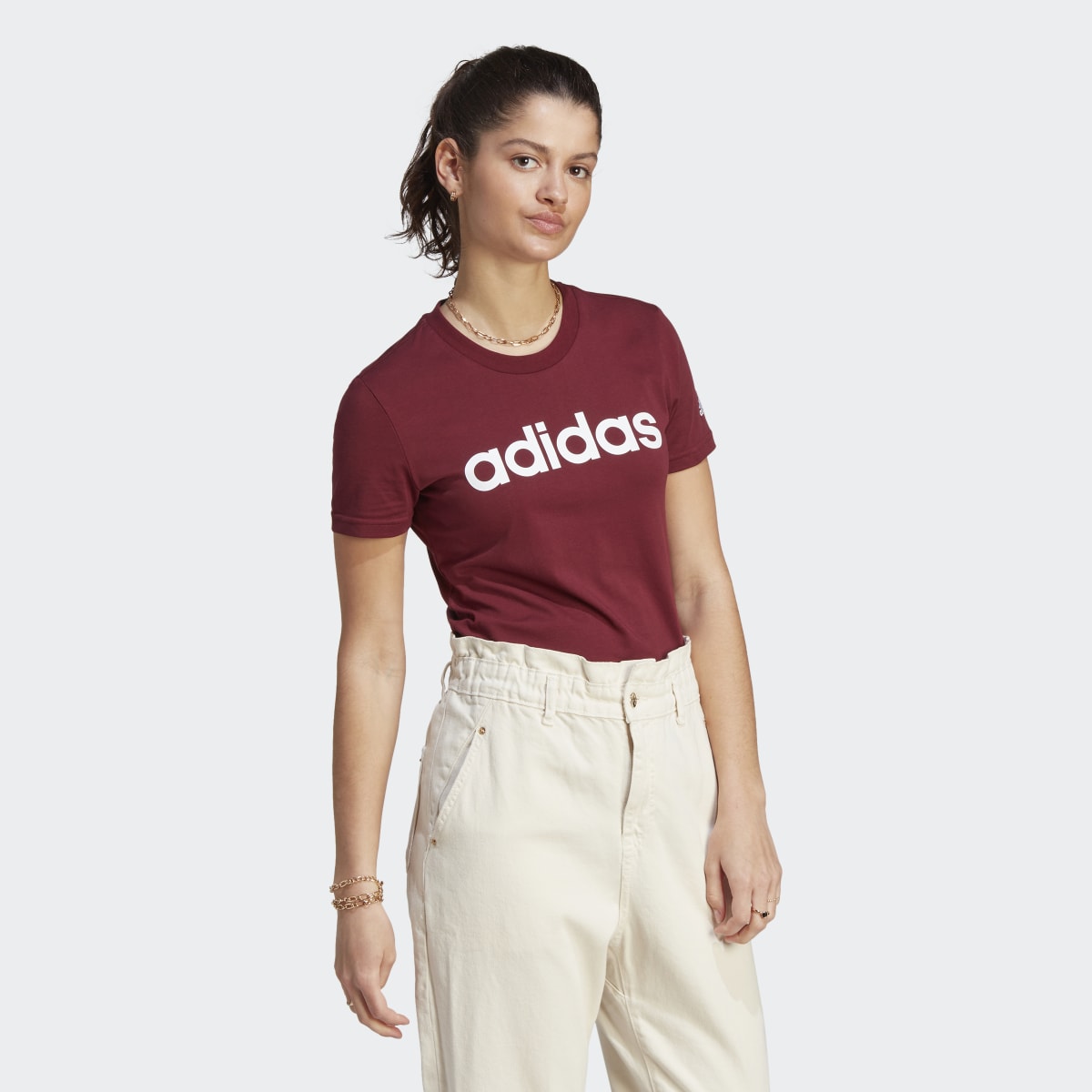 Adidas LOUNGEWEAR Essentials Slim Logo T-Shirt. 4