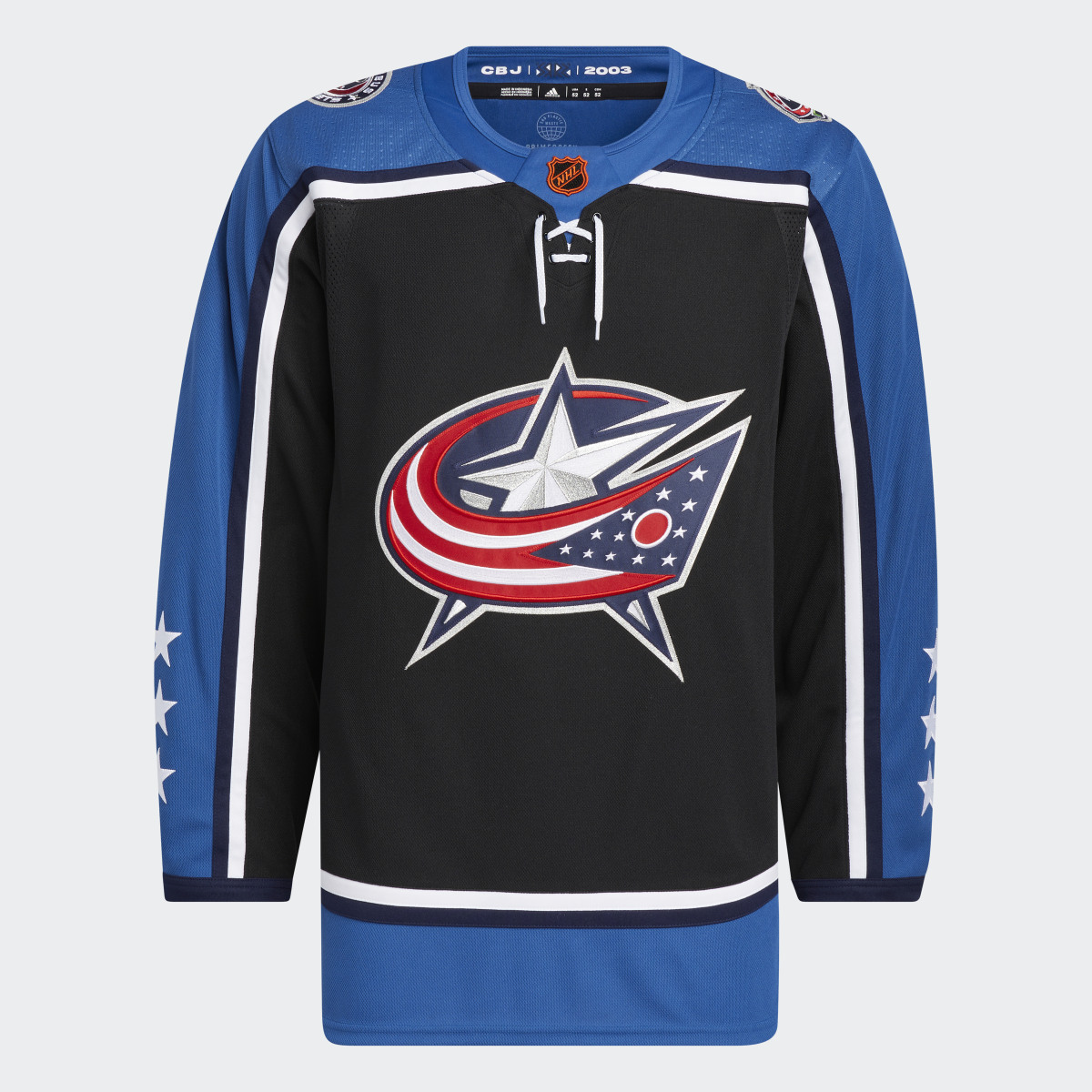 Adidas Blue Jackets Authentic Reverse Retro Wordmark Jersey. 5