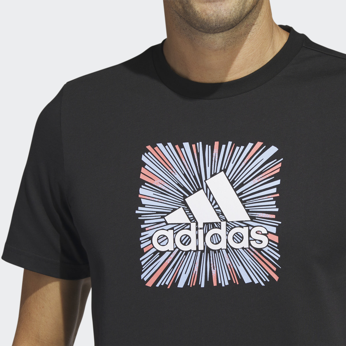 Adidas Sport Optimist Sun Logo Sportswear Graphic T-Shirt. 6