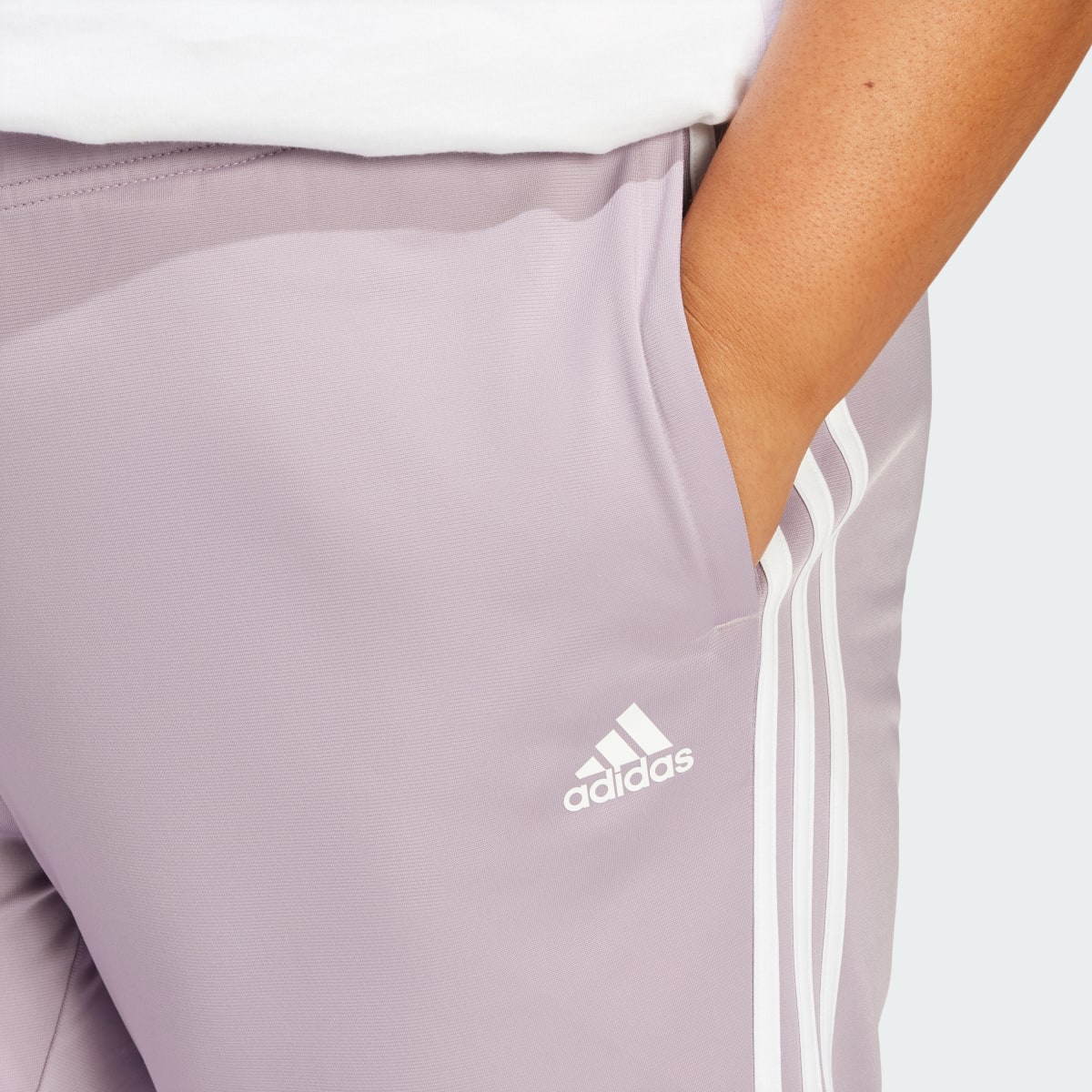 Adidas Essentials Warm-Up Slim Tapered 3-Stripes Track Pants (Plus Size). 5