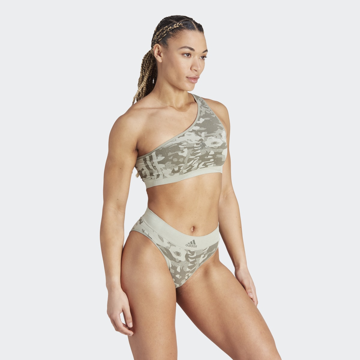 Adidas Active Seamless Micro Stretch Asymmetric Bralette Underwear. 4