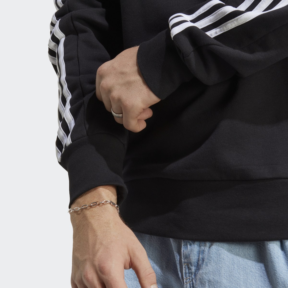Adidas Essentials French Terry 3-Stripes Sweatshirt. 9
