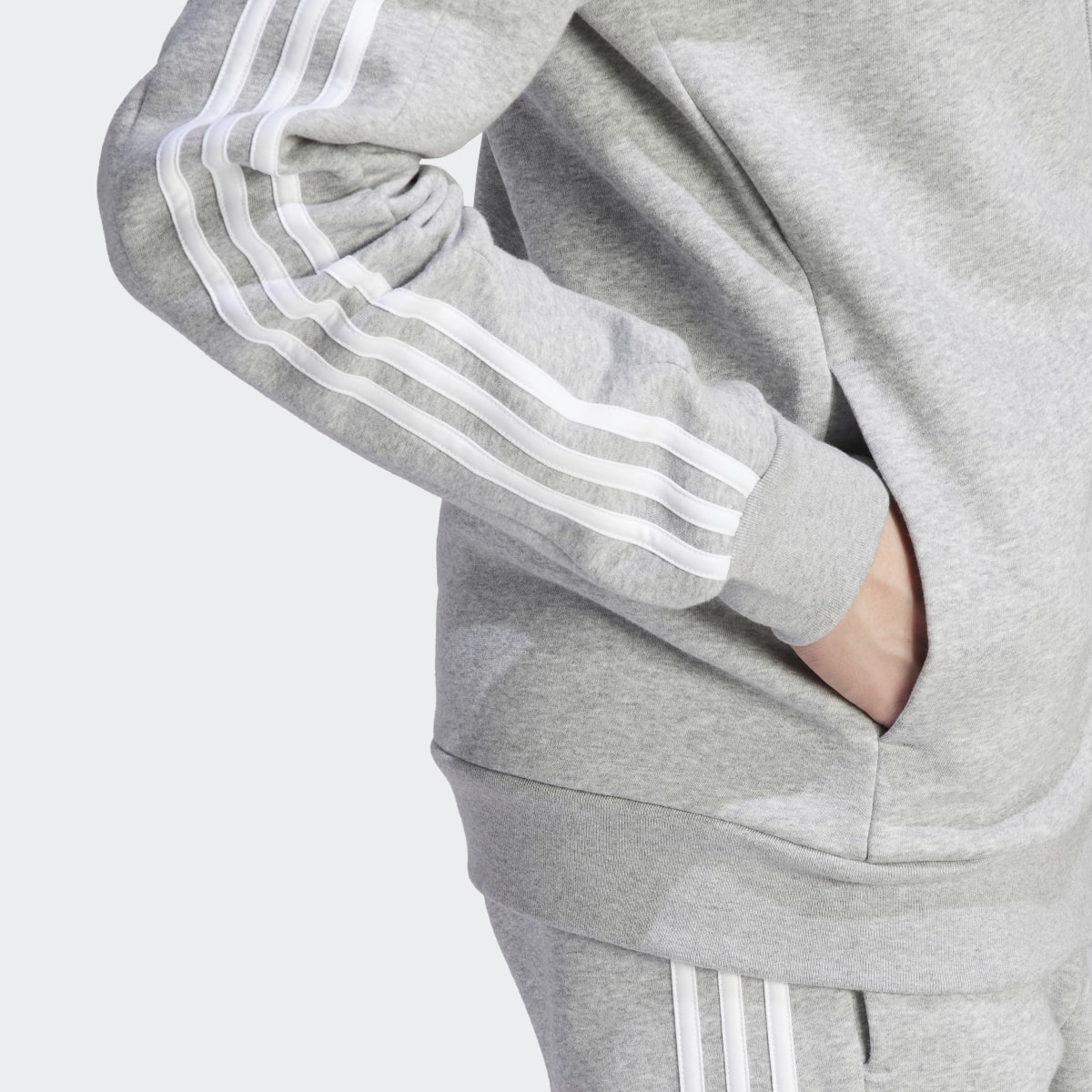 Adidas Veste à capuche entièrement zippée molleton 3 bandes Essentials. 7