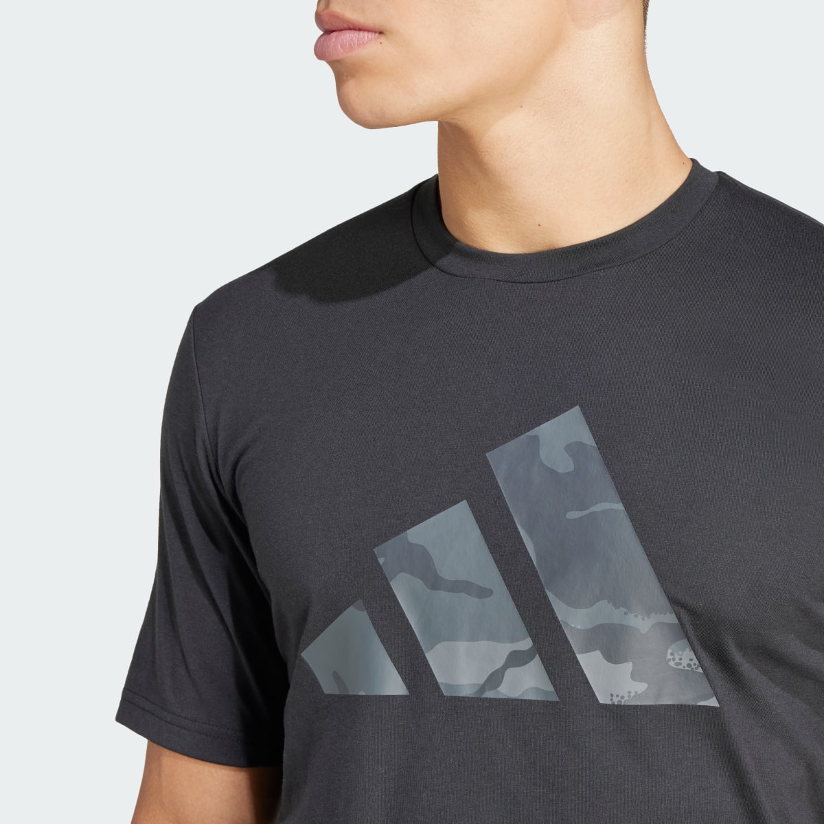 Adidas Train Essentials Seasonal Brand Love Camo Tee. 6